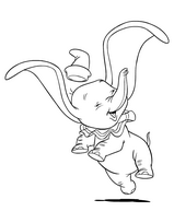 coloriage Dumbo saute de joie